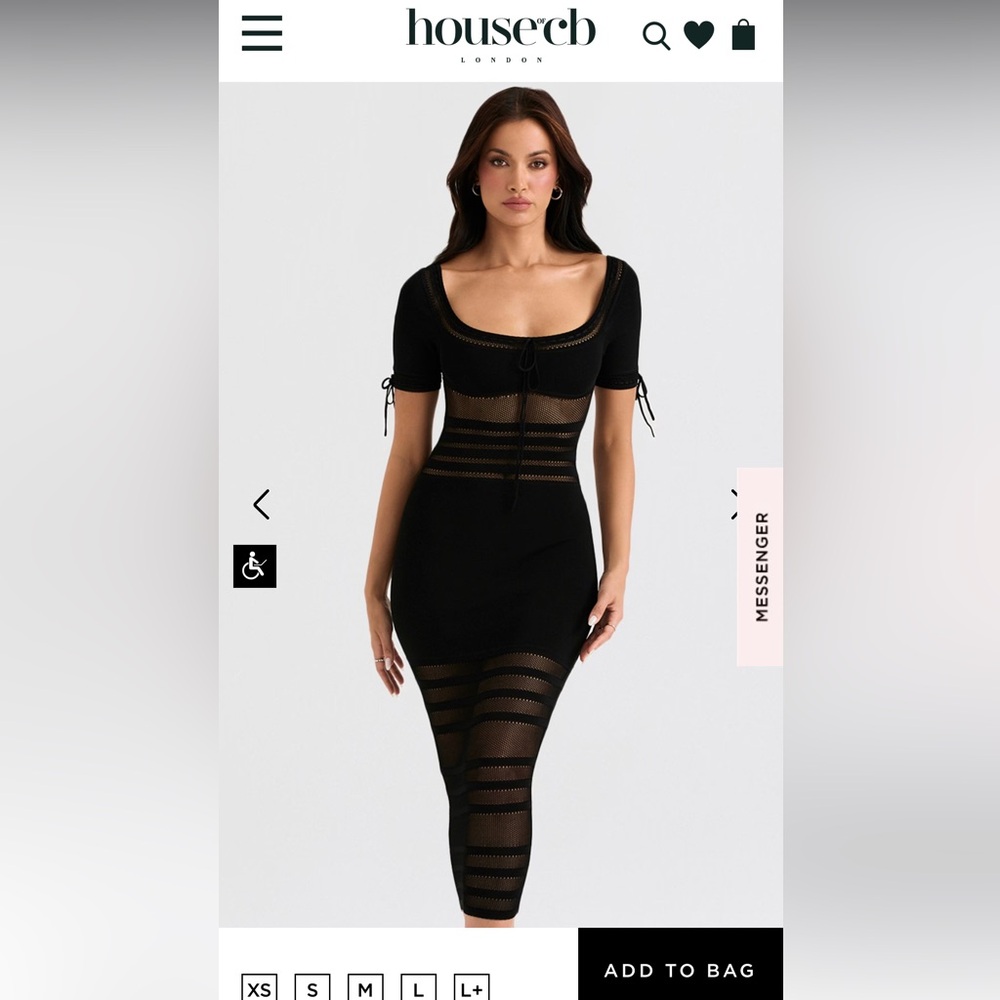 House of CB - black knit midi dress